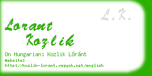 lorant kozlik business card